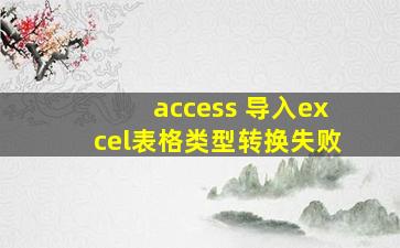 access 导入excel表格类型转换失败